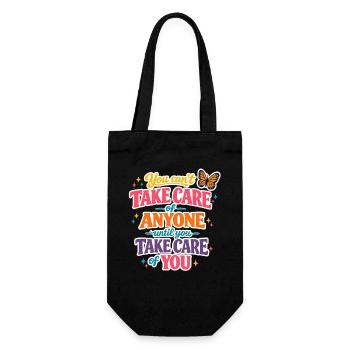 Take care of yourself first - Gift Bag for Bottles - black - Front