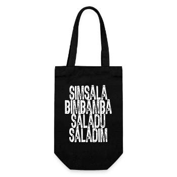 Simsalabimbambasaladusaladim - Geschenkbeutel für Flaschen - Schwarz - Vorne