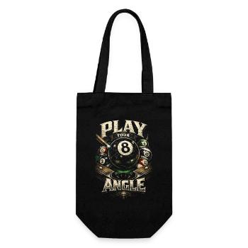 8-Ball Billard Play Your Angle - Geschenkbeutel für Flaschen - Schwarz - Vorne