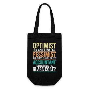 optimist the glass is half full pessimist - Gift Bag for Bottles - black - Front