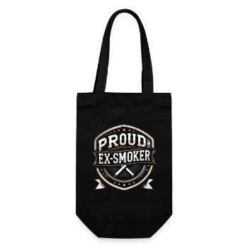 Nichtraucher Ex Raucher Proud Ex Smoker - Geschenkbeutel für Flaschen - Schwarz - Vorne