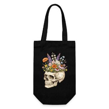 Skeleton Flower Nature Floral Gothic Fairycore - Gift Bag for Bottles - black - Front