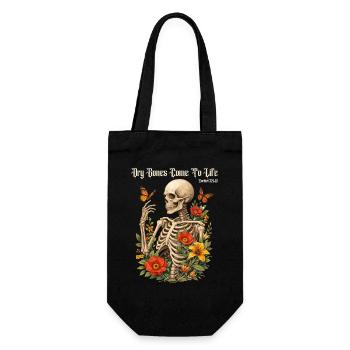 Skeleton Flower Nature Floral Gothic Fairycore - Gift Bag for Bottles - black - Front