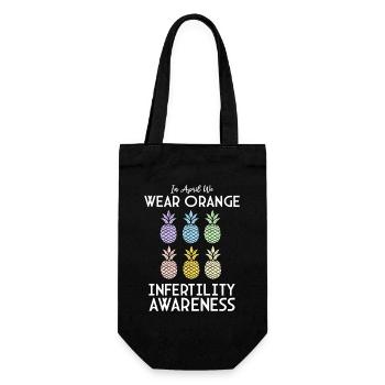 In April We Wear Orange IVF Month Infertility - Gift Bag for Bottles - black - Front