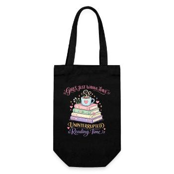 Girls Just want to Have Uninterrupted Reading Time - Gift Bag for Bottles - black - Front