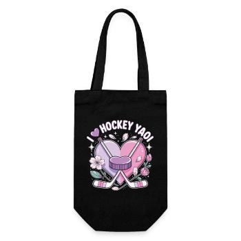Pastel Heart Hockey Love - Gift Bag for Bottles - black - Front