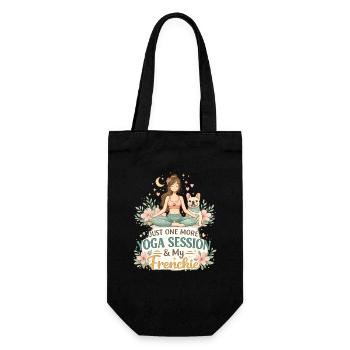 Yoga Session with my Frenchie French Bulldog - Gift Bag for Bottles - black - Front