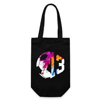 NR. 13 FUßBALLER NUMMER 13 FUßBALL 13. GEBURTSTAG - Geschenkbeutel für Flaschen - Schwarz - Vorne