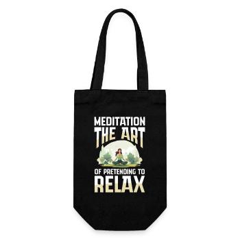 Meditation The Art Of Pretending To Relax - Gift Bag for Bottles - black - Front