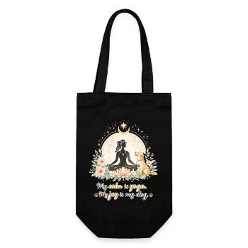 My peace is yoga, my joy is my dog - Gift Bag for Bottles - black - Front