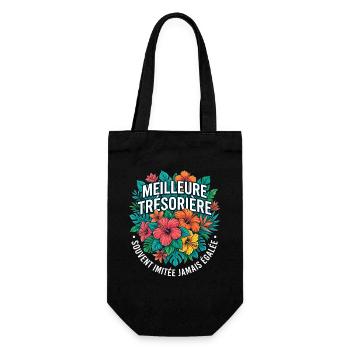 Métier Meilleur Trésorière Fleurs - Sac à bouteille - noir - Devant