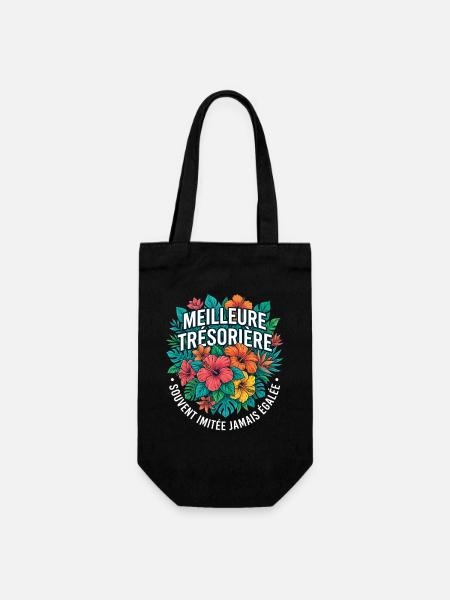 Métier Meilleur Trésorière Fleurs - Sac à bouteille - noir