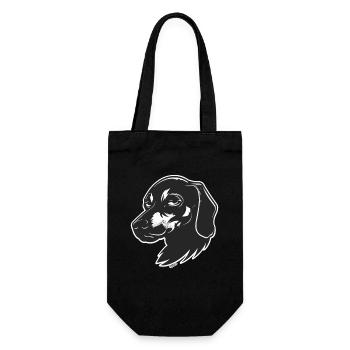 Dachshund Silhouette Sticker - Gift Bag for Bottles - black - Front