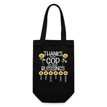 La foi chrétienne du tournesol prie Jésus - Sac à bouteille - noir - Devant