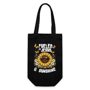 La foi chrétienne du tournesol prie Jésus - Sac à bouteille - noir - Devant