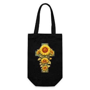 La foi chrétienne du tournesol prie Jésus - Sac à bouteille - noir - Devant