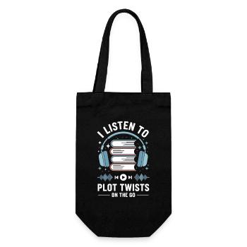 Livres audio, rebondissements, cadeau d’amoureux de livres - Sac à bouteille - noir - Devant