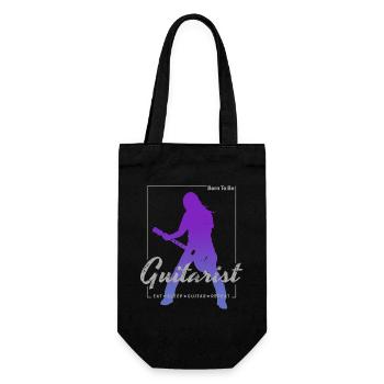 Guitarist Design Born To Be Guitarist for Musicians - Gift Bag for Bottles - black - Front