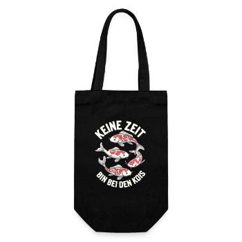 Keine Zeit Bin Bei Den Kois Lustiges Koi Karpfen - Geschenkbeutel für Flaschen - Schwarz - Vorne
