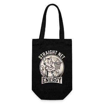 Straight Net Energy Cat Basketball - Gift Bag for Bottles - black - Front