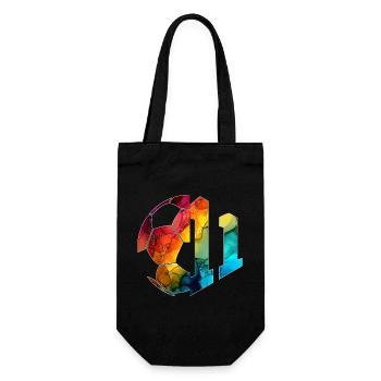 NR. 11 FUßBALLER NUMMER 11 FUßBALL 11. GEBURTSTAG - Geschenkbeutel für Flaschen - Schwarz - Vorne