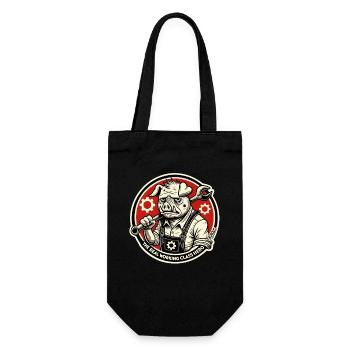 Real Working Class Hero Pig - Gift Bag for Bottles - black - Front