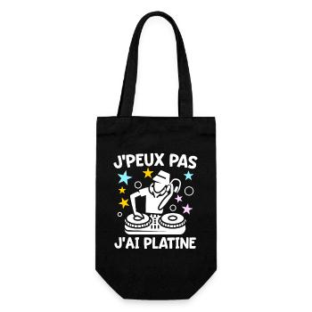 J'peux Pas J'ai Platine Humour DJ Disc Jockey Fun - Sac à bouteille - noir - Devant