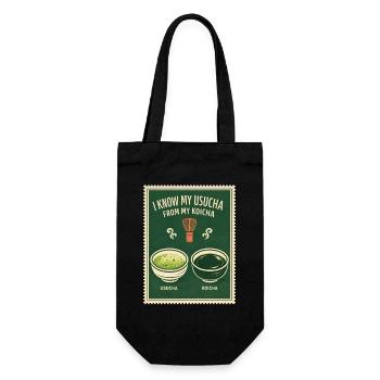 Usucha or Koicha | Matcha Knowledge - Gift Bag for Bottles - black - Front