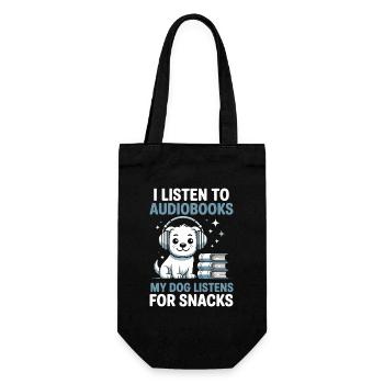 Fans de livres audio des chiens lisant un cadeau de lecture - Sac à bouteille - noir - Devant