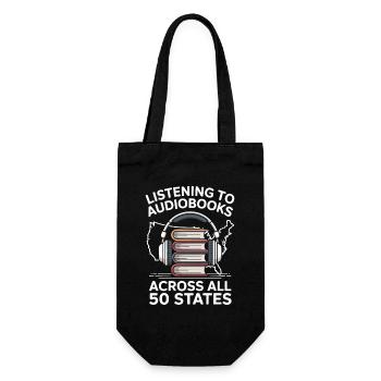 Hörbuch Road Trip USA Flagge Reise Geschenk - Geschenkbeutel für Flaschen - Schwarz - Vorne