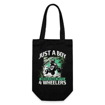 Quad ATV Boy Men Four Wheeler - Geschenkbeutel für Flaschen - Schwarz - Vorne