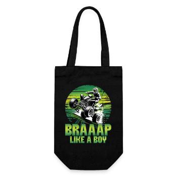 Quad ATV Boy Men Four Wheeler - Geschenkbeutel für Flaschen - Schwarz - Vorne