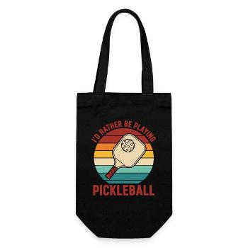 Pickleball würde lieber lustige Spielerliebe spielen - Geschenkbeutel für Flaschen - Schwarz - Vorne