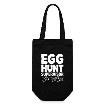 egg_hunt_supervisor_white - Geschenkbeutel für Flaschen - Schwarz - Vorne