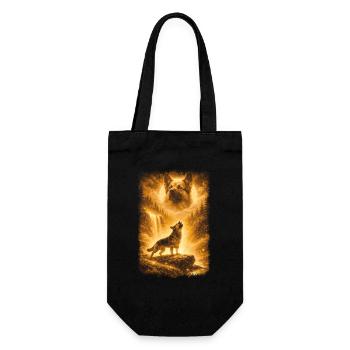 German Shepherd, Moon - Gift Bag for Bottles - black - Front