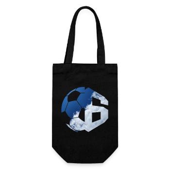 NR. 6 FUßBALLER NUMMER 6 FUßBALL 6. GEBURTSTAG - Geschenkbeutel für Flaschen - Schwarz - Vorne