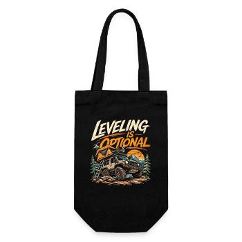 Leveling Is Optional – Offroad Camping Abenteuer  - Geschenkbeutel für Flaschen - Schwarz - Vorne
