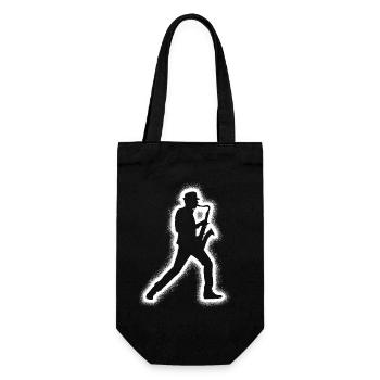 Saxophonist Saxofon Kinder Jungen Herren Saxophon - Geschenkbeutel für Flaschen - Schwarz - Vorne