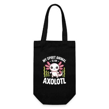 Axolotl Spirit Animal Tee - Gift Bag for Bottles - black - Front