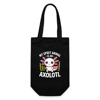 Axolotl Spirit Animal Design - Gift Bag for Bottles - black - Front