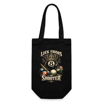 8-Ball Billard Luck Favors The Shooter - Geschenkbeutel für Flaschen - Schwarz - Vorne