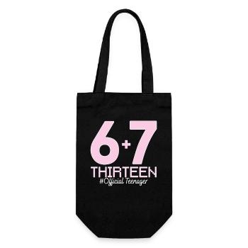 13. Geburtstags-Shirt Lustiges Meme 67 Geburtstag 13 - Geschenkbeutel für Flaschen - Schwarz - Vorne
