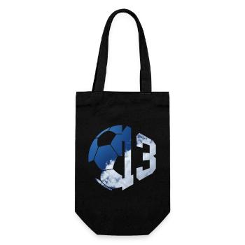 NR. 13 FUßBALLER NUMMER 13 FUßBALL 13. GEBURTSTAG - Geschenkbeutel für Flaschen - Schwarz - Vorne