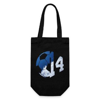 NR. 14 FUßBALLER NUMMER 14 FUßBALL 14. GEBURTSTAG - Geschenkbeutel für Flaschen - Schwarz - Vorne