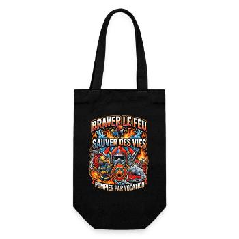Pompier cadeau homme sapeur-pompier feu héros - Sac à bouteille - noir - Devant