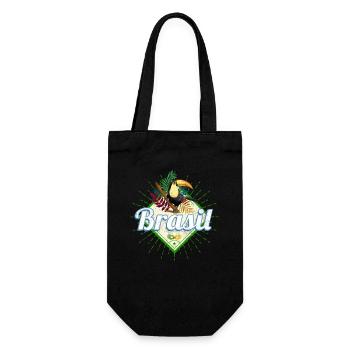 Brasilien Tukan Retro Samba Karneval Souvenir - Geschenkbeutel für Flaschen - Schwarz - Vorne