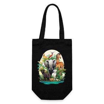 Tierwelt Dschungeltraum - Geschenkbeutel für Flaschen - Schwarz - Vorne