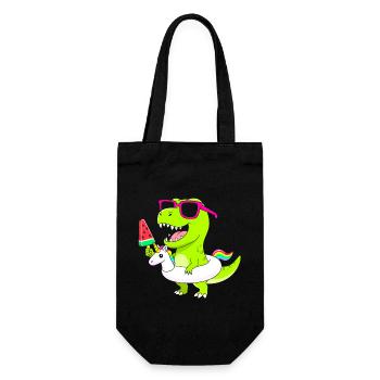Neon-Dino mit Eis und Einhorn - Gift Bag for Bottles - black - Front