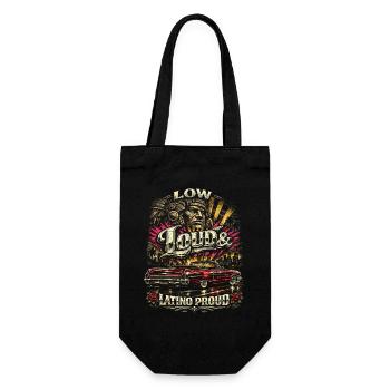 Lowrider Auto Low Loud Latino Proud - Geschenkbeutel für Flaschen - Schwarz - Vorne