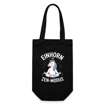  Einhorn Im Zen Modus Yoga Meditation Entspannung - Geschenkbeutel für Flaschen - Schwarz - Vorne